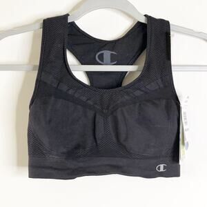 Champion Sports Bra Black Small Medium Support NEW Racer Back